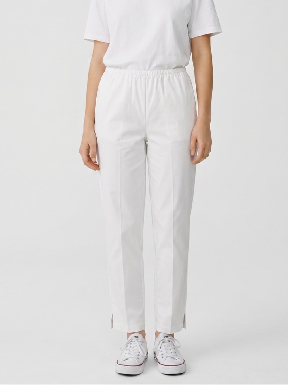 Eileen Fisher Organic Cotton Twill Slim Ankle Pant